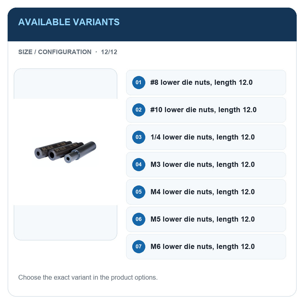 A1 · Available variants · 12