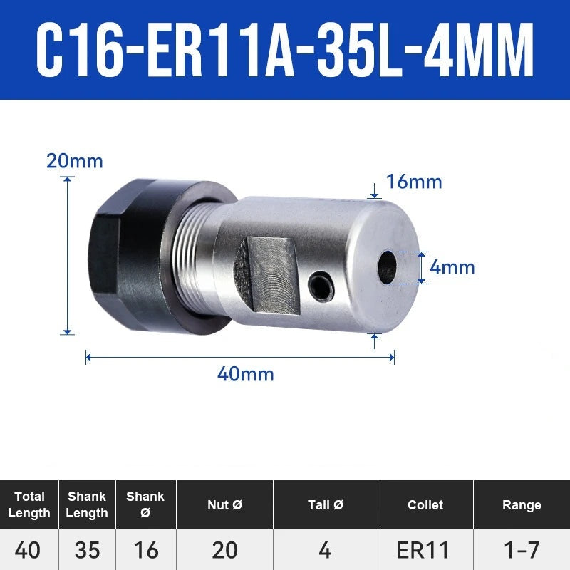 C16-ER11A-35L-4mm ER Chuck Collet Holder