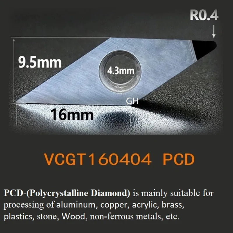 VCGT160404/VCMT160408 алмазные вставки для алюминиевых ступиц, PCD резцы для ЧПУ