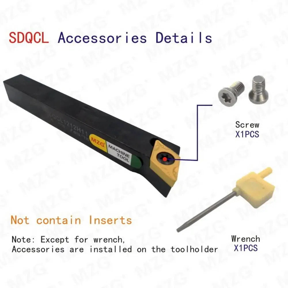 SDQCL 10mm 12mm 16mm Поворотный держатель инструмента для токарного станка CNC, режущая часть DCMT, внешний расточной инструмент, зажимной стальной держатель.