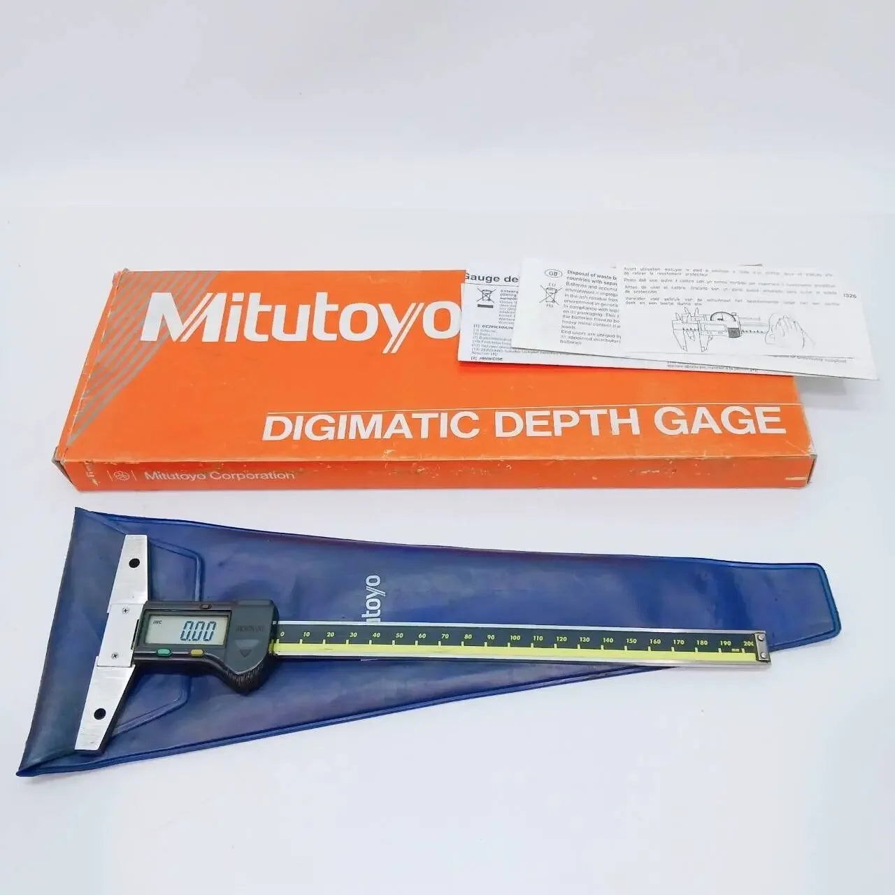 Цифровой глубиномер Mitutoyo 0–200 мм, модель 571-202-20 VDS-20DCX, Digimatic, Япония