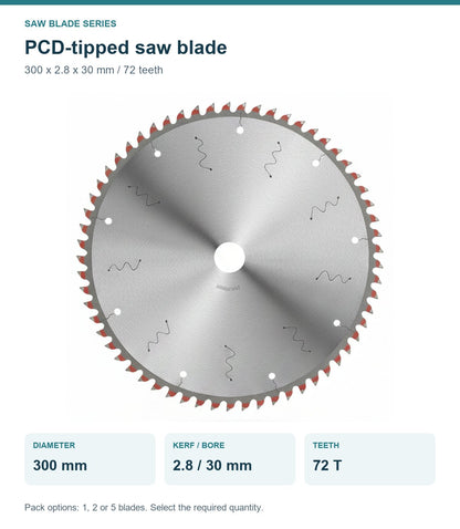 Пильный диск с PCD-зубьями 300×2,8×30 мм, 72 зуба