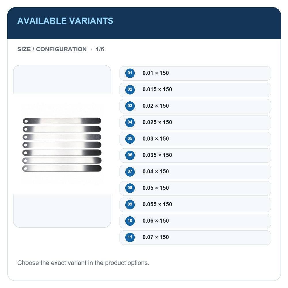 A1 · Available variants · 1