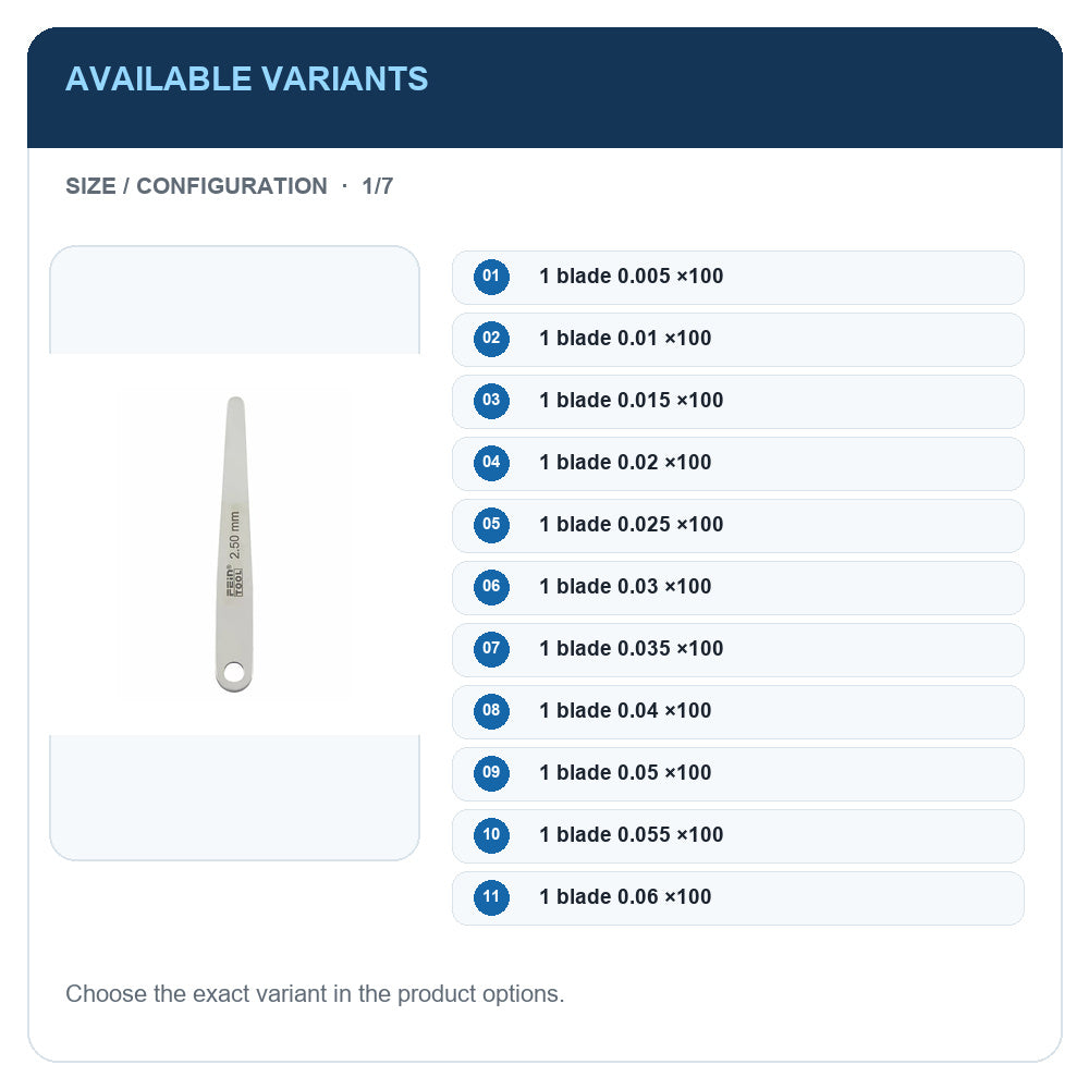 A1 · Available variants · 1