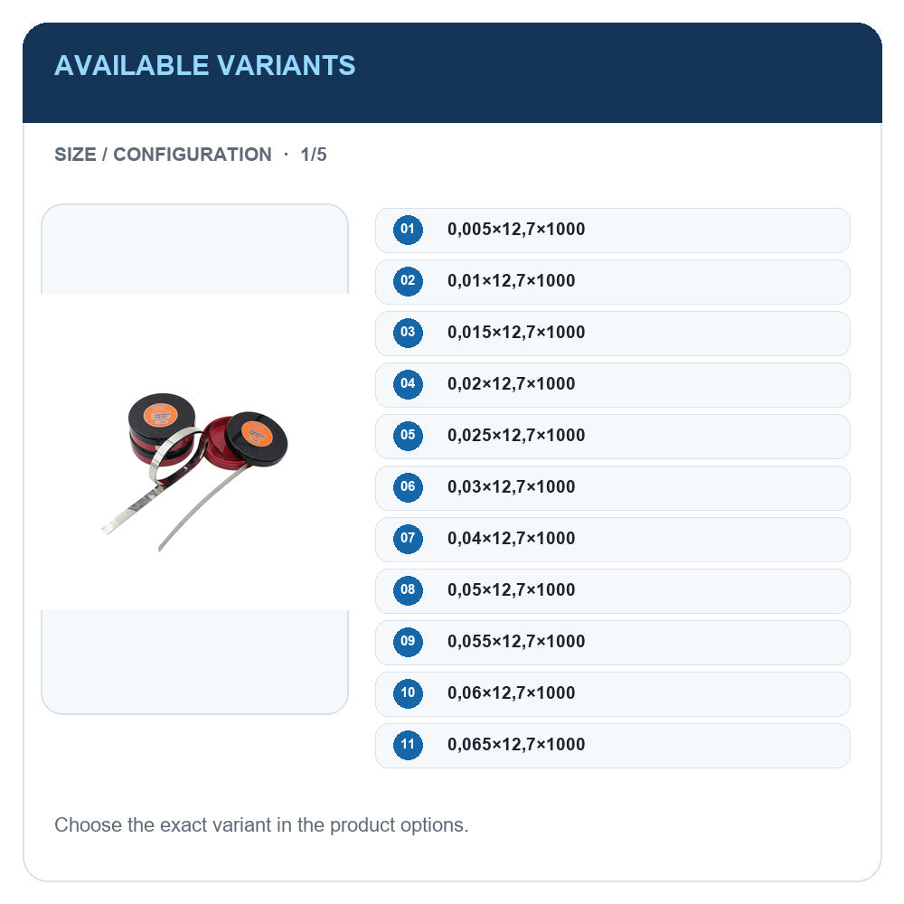 A1 · Available variants · 1