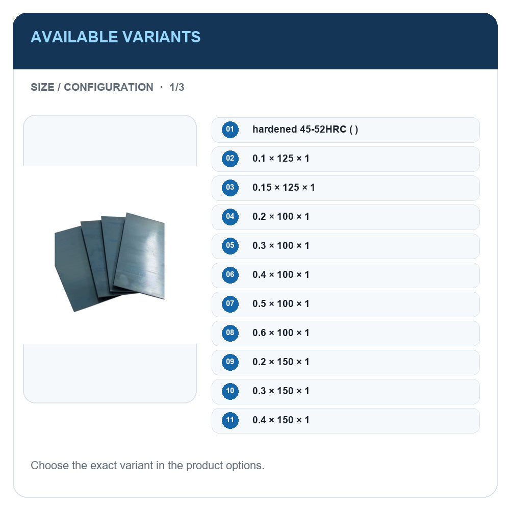 A1 · Available variants · 1