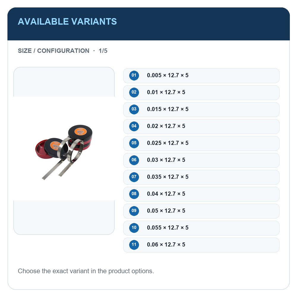 A1 · Available variants · 1