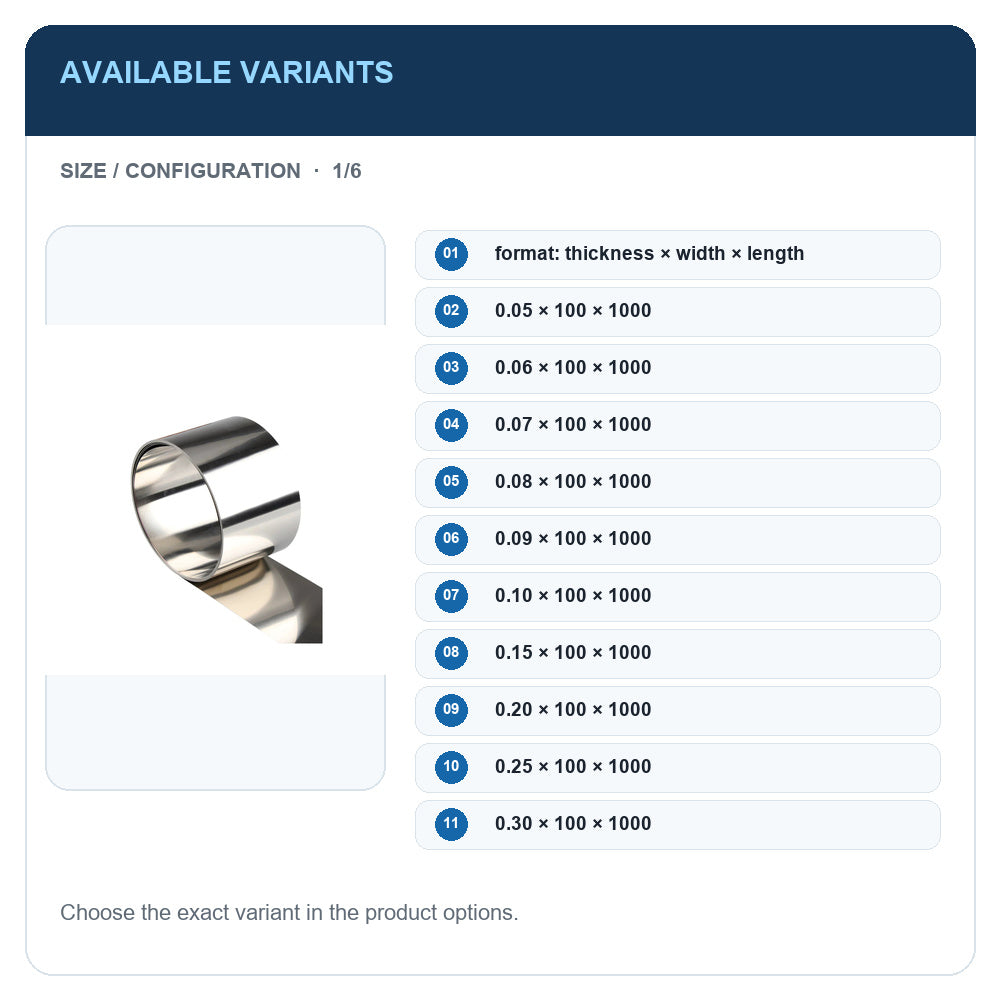 A1 · Available variants · 1