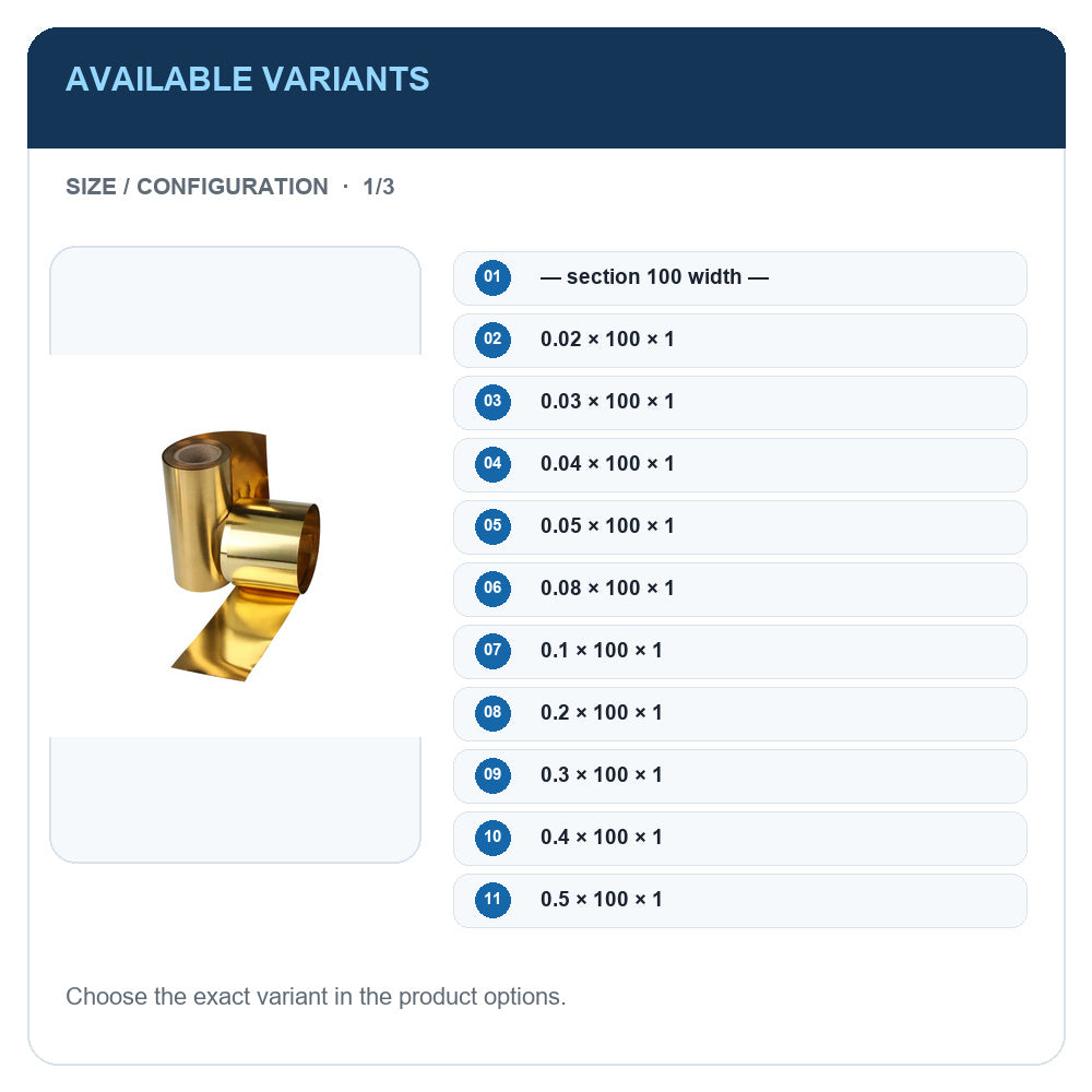 A1 · Available variants · 1
