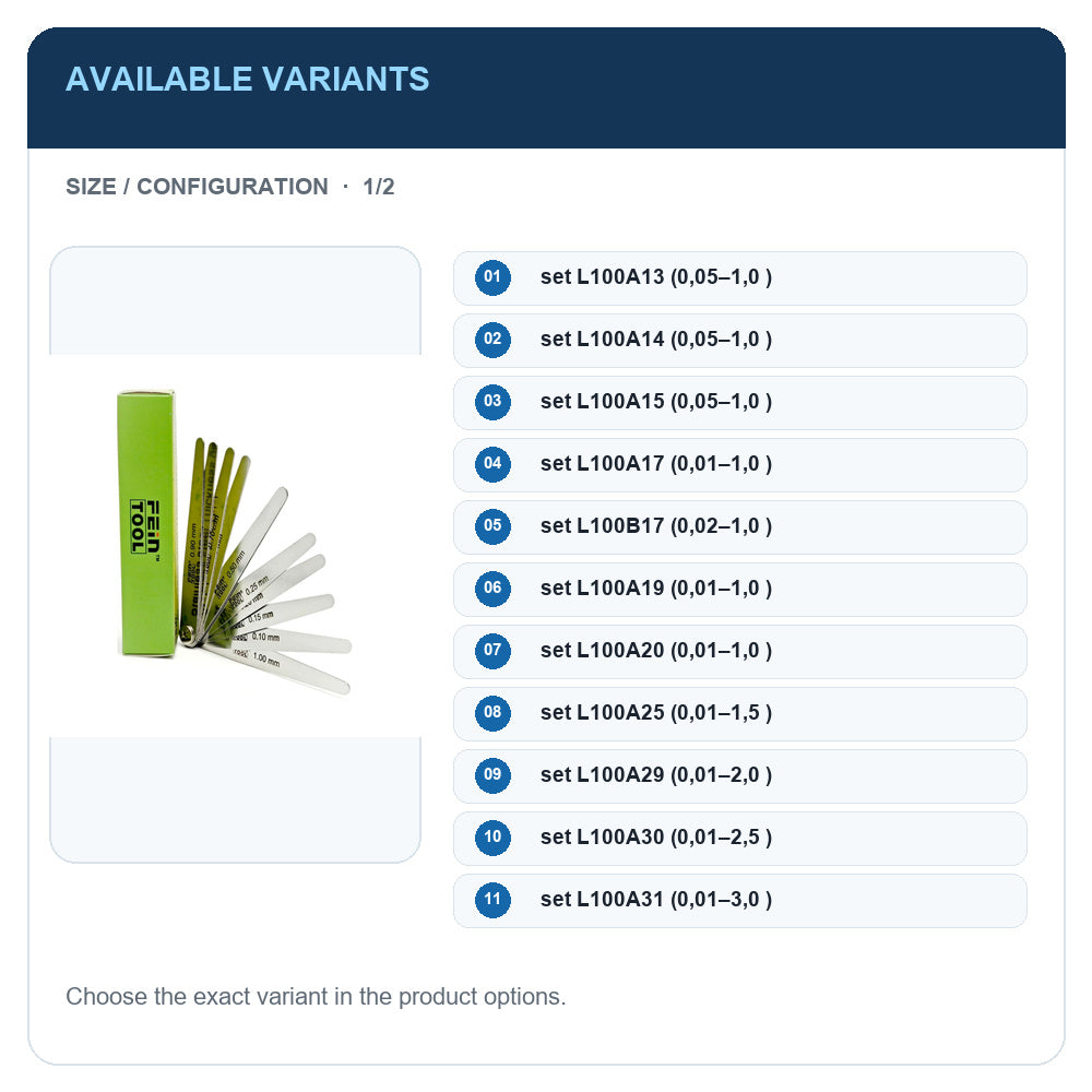 A1 · Available variants · 1