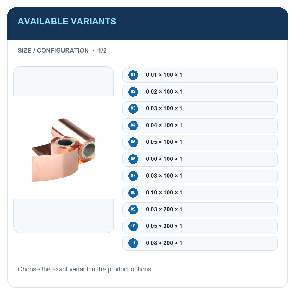 A1 · Available variants · 1