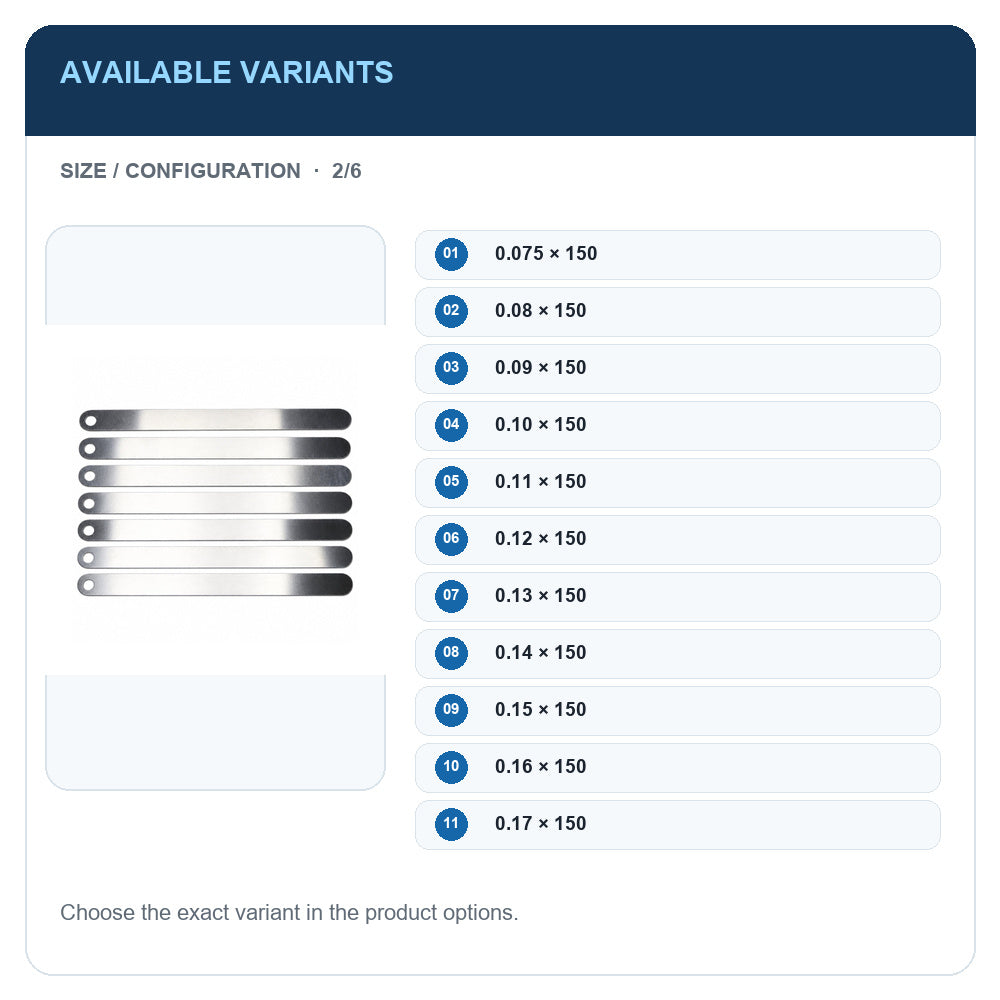 A1 · Available variants · 2