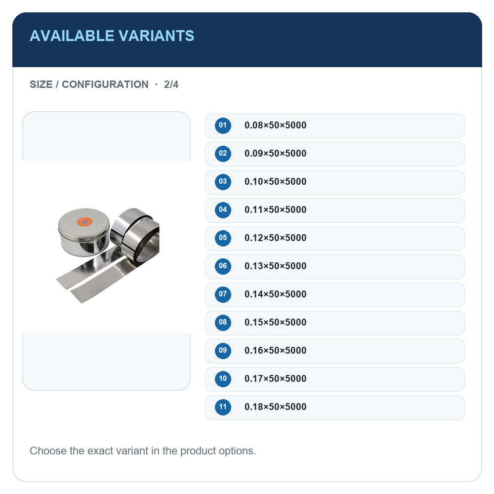 A1 · Available variants · 2