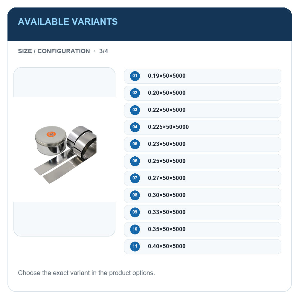 A1 · Available variants · 3