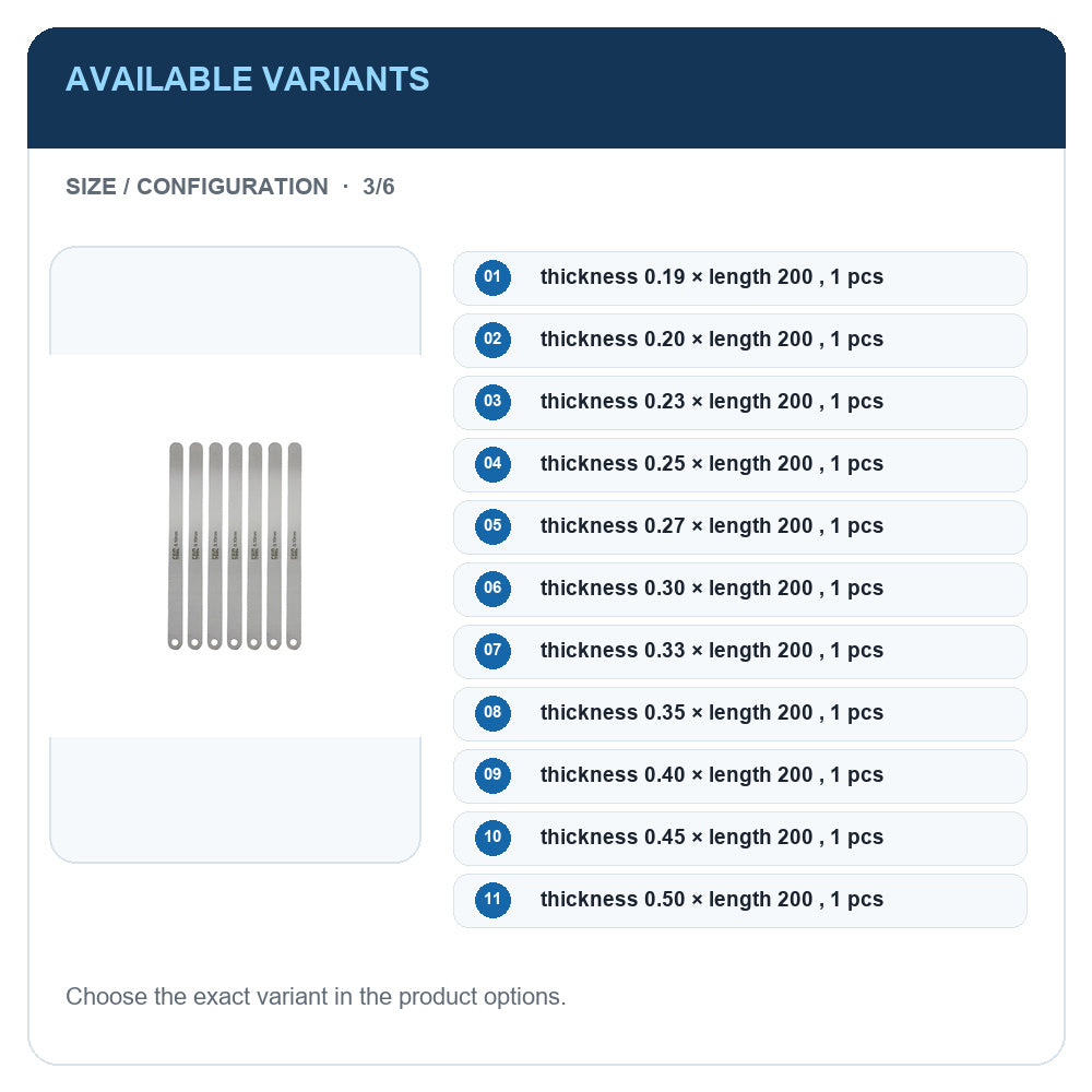 A1 · Available variants · 3