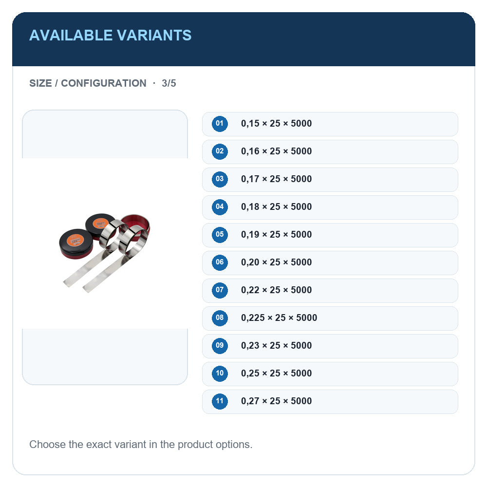 A1 · Available variants · 3