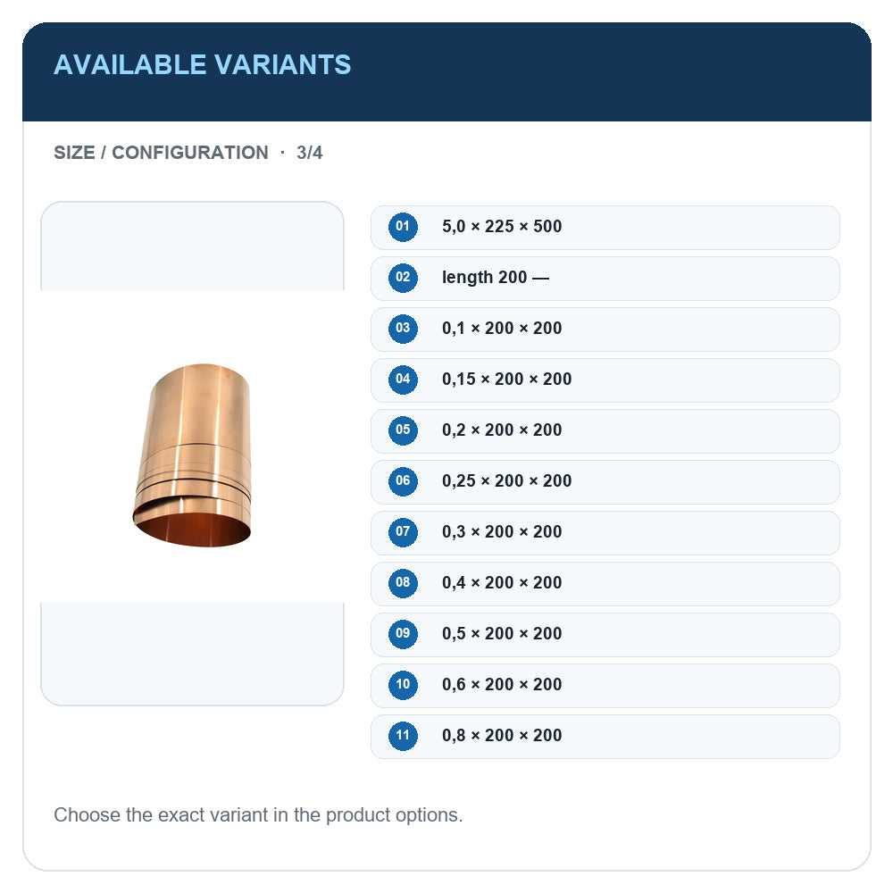 A1 · Available variants · 3