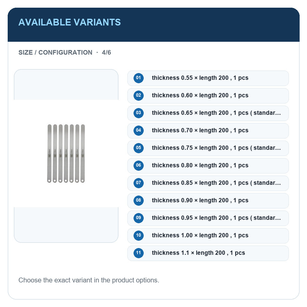 A1 · Available variants · 4