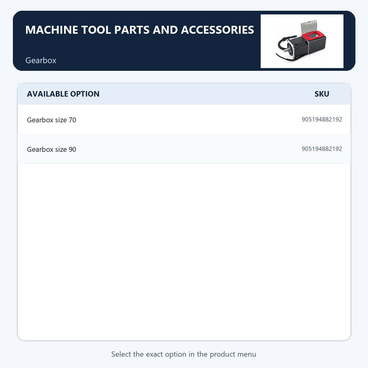 Machine tool parts and accessories — Gearbox