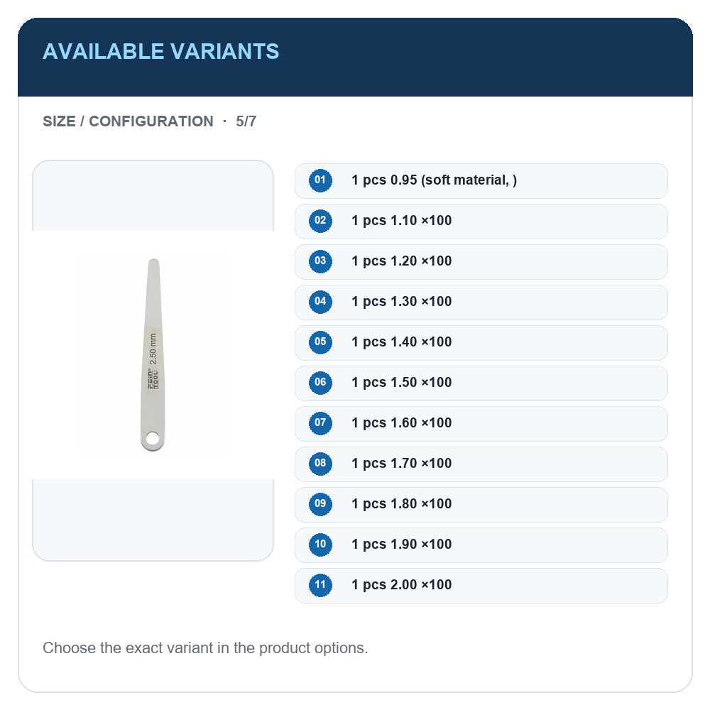 A1 · Available variants · 5
