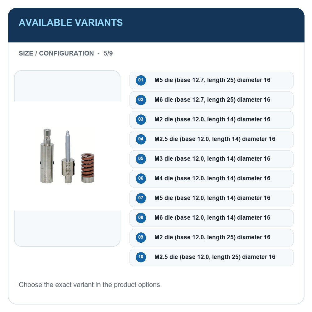 A1 · Available variants · 5