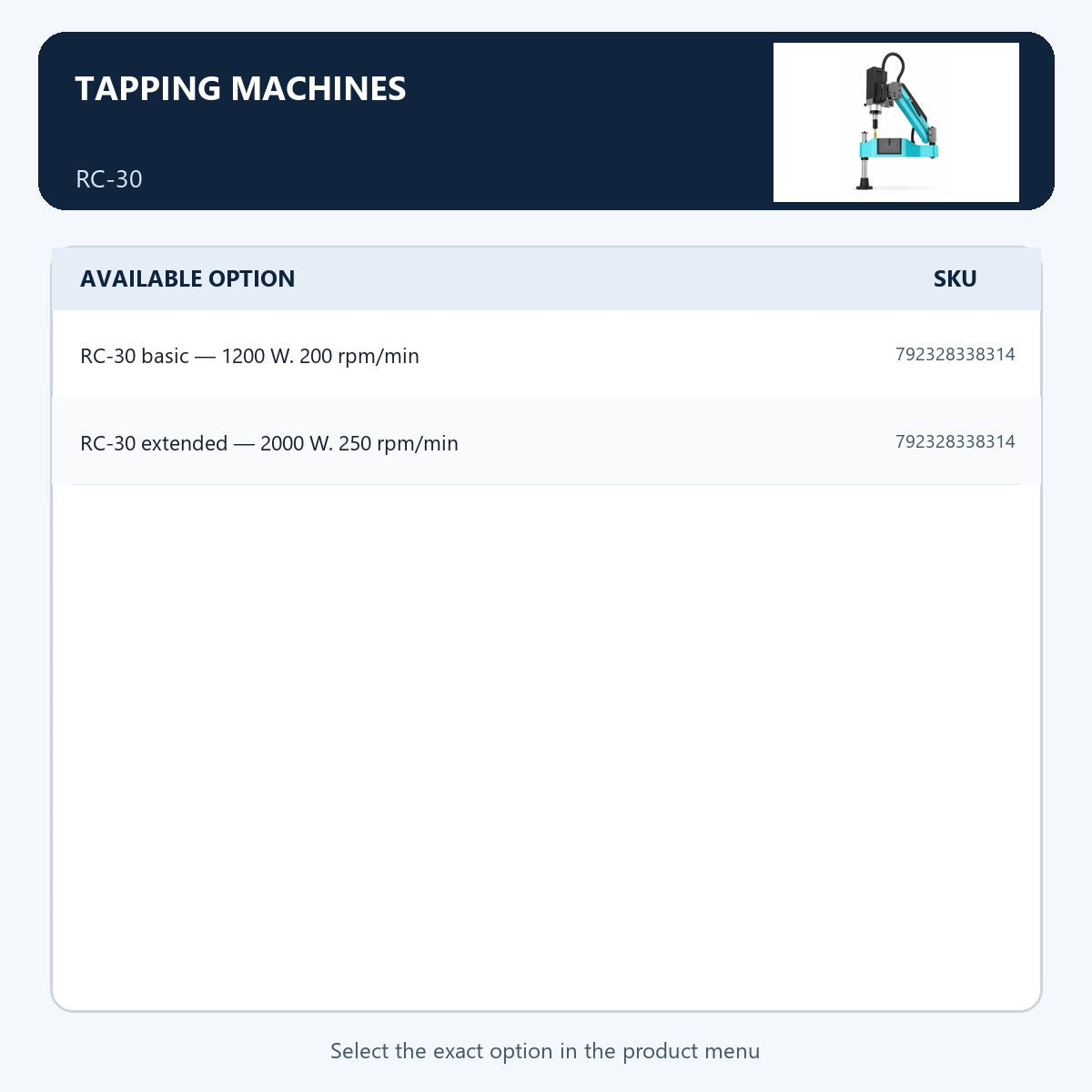 Tapping machines — RC-30