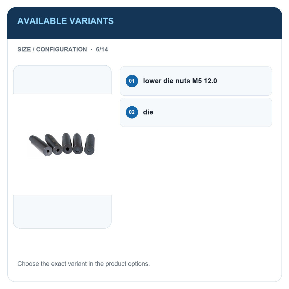 A1 · Available variants · 6