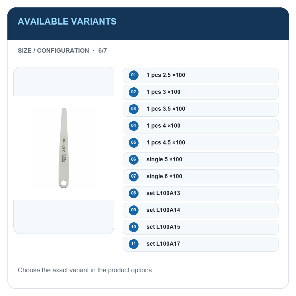 A1 · Available variants · 6