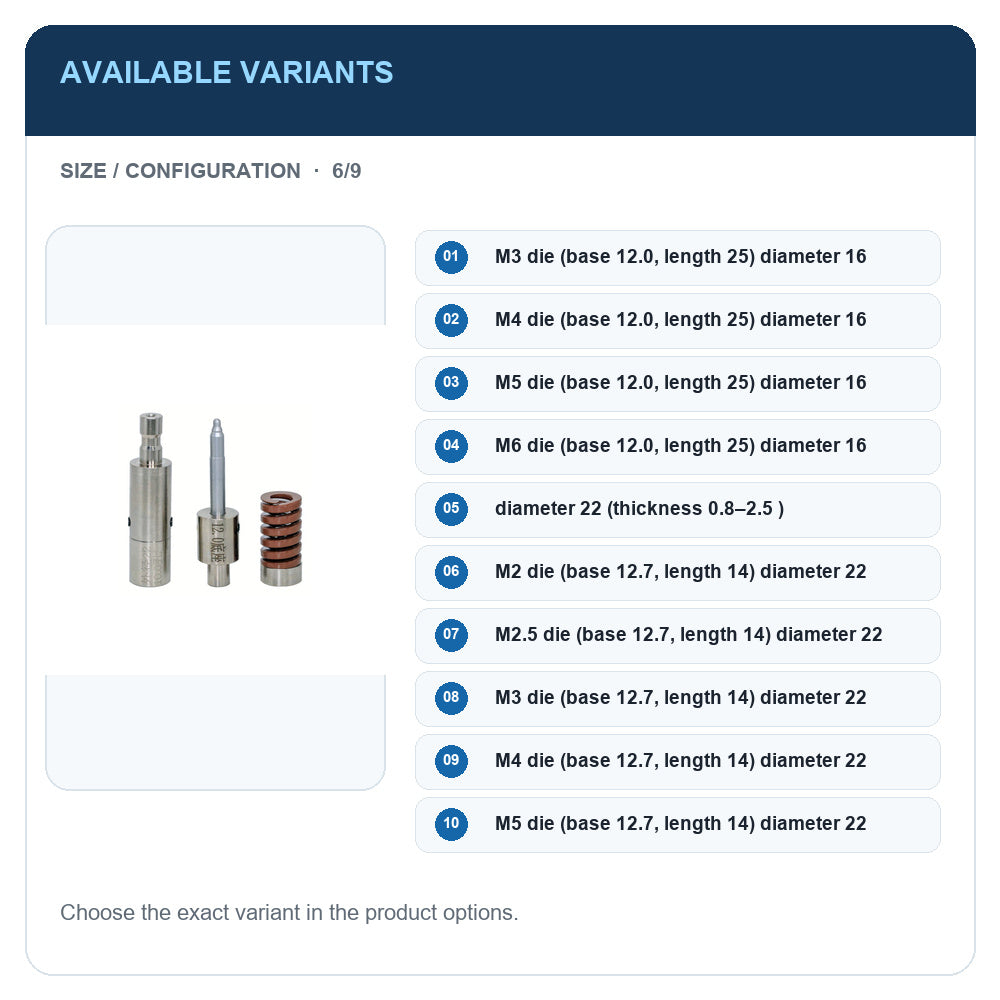 A1 · Available variants · 6