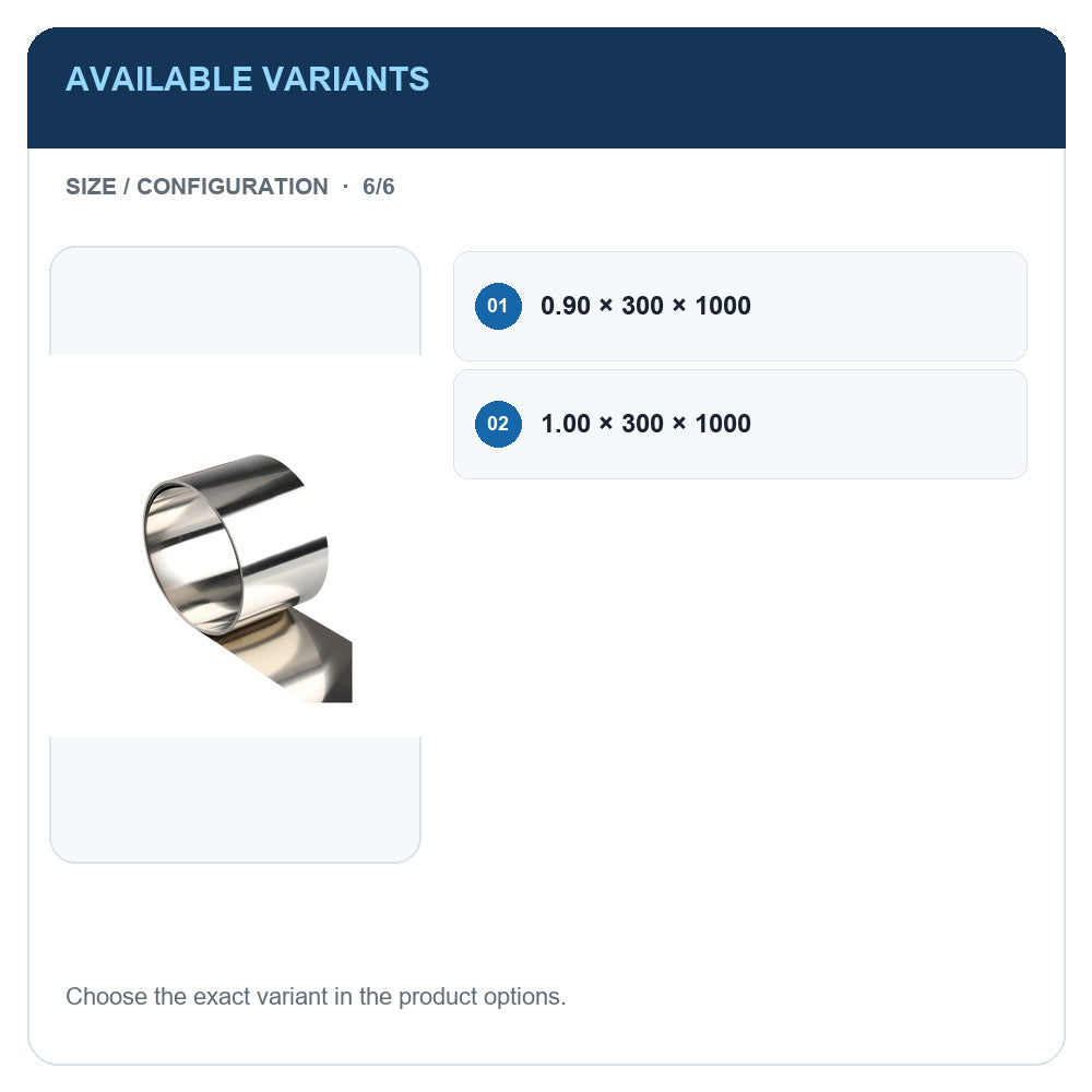 A1 · Available variants · 6