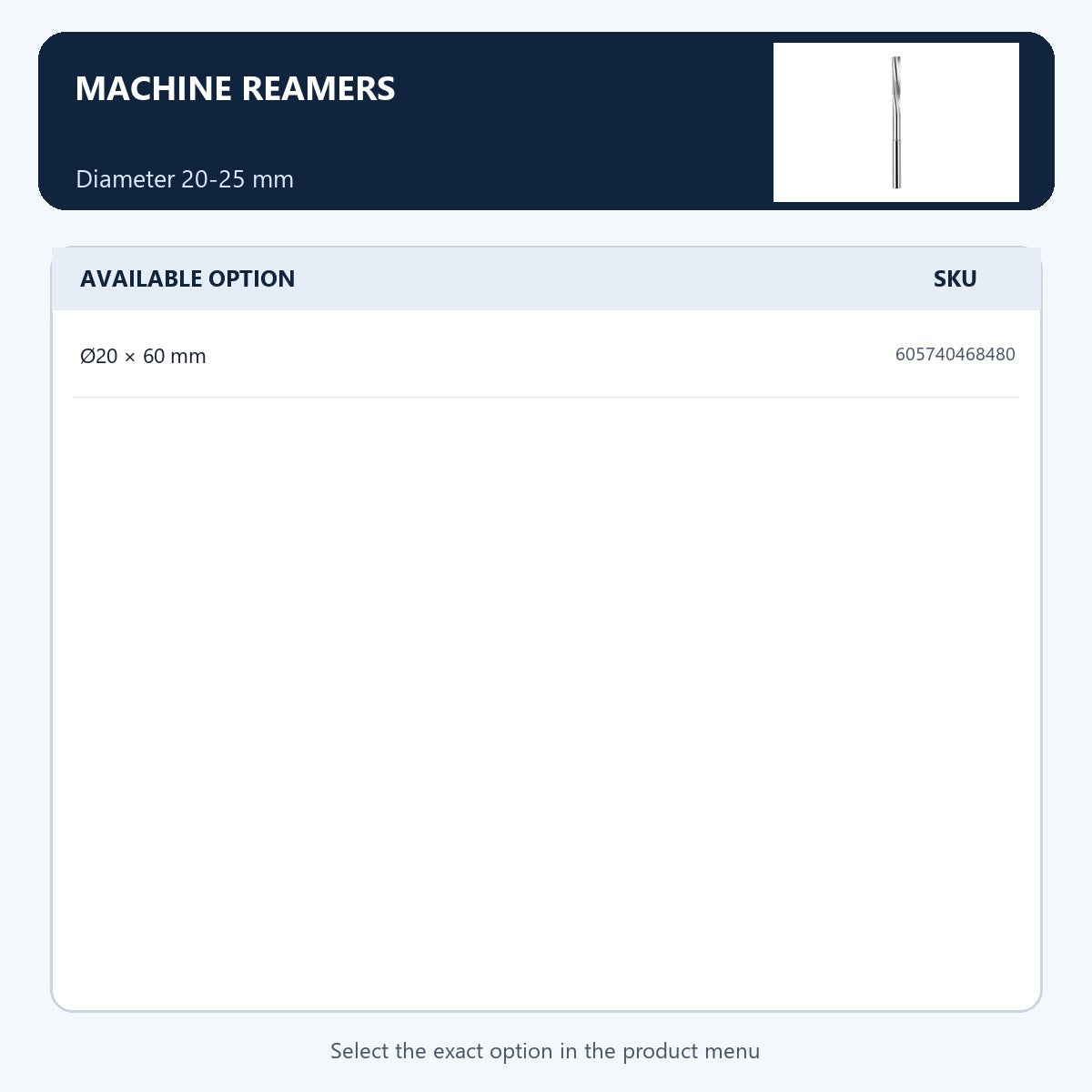 Machine reamers — Diameter 20-25 mm