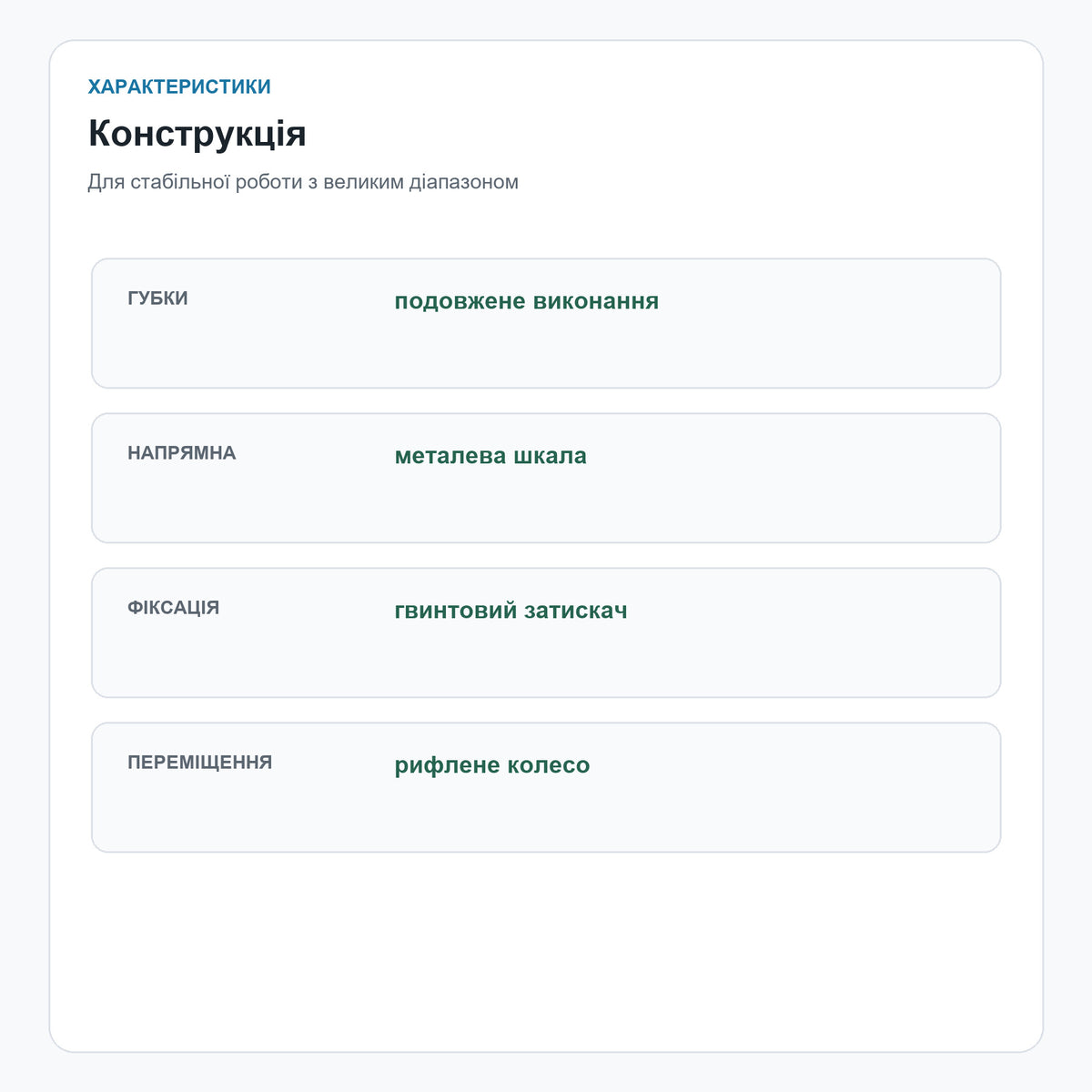 Конструкція цифрового штангенциркуля DASQUA