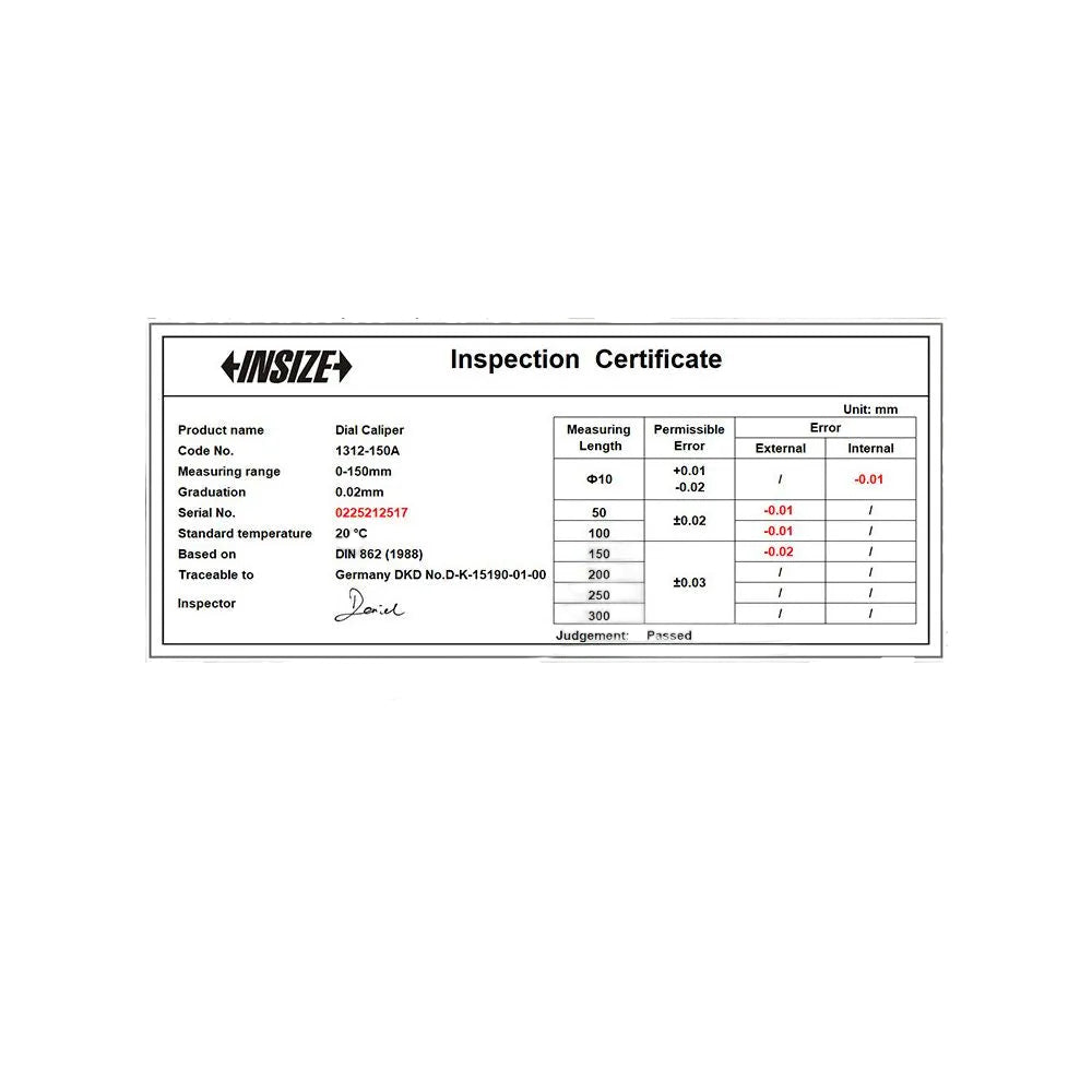 INSIZE Band Gauge Caliper Stainless Steel Shockproof Vernier Caliper 1311 0 150 200 300mm image 3