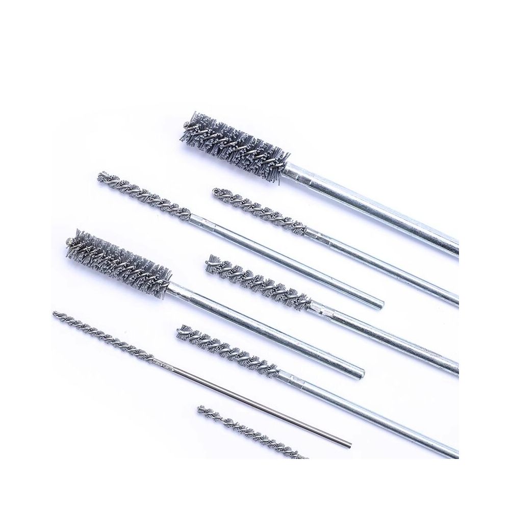 Silicon carbide pipe brush inner hole polishing and rust removal handy gadgetcnc abrasive wire deburring industrial pipe brush image 4