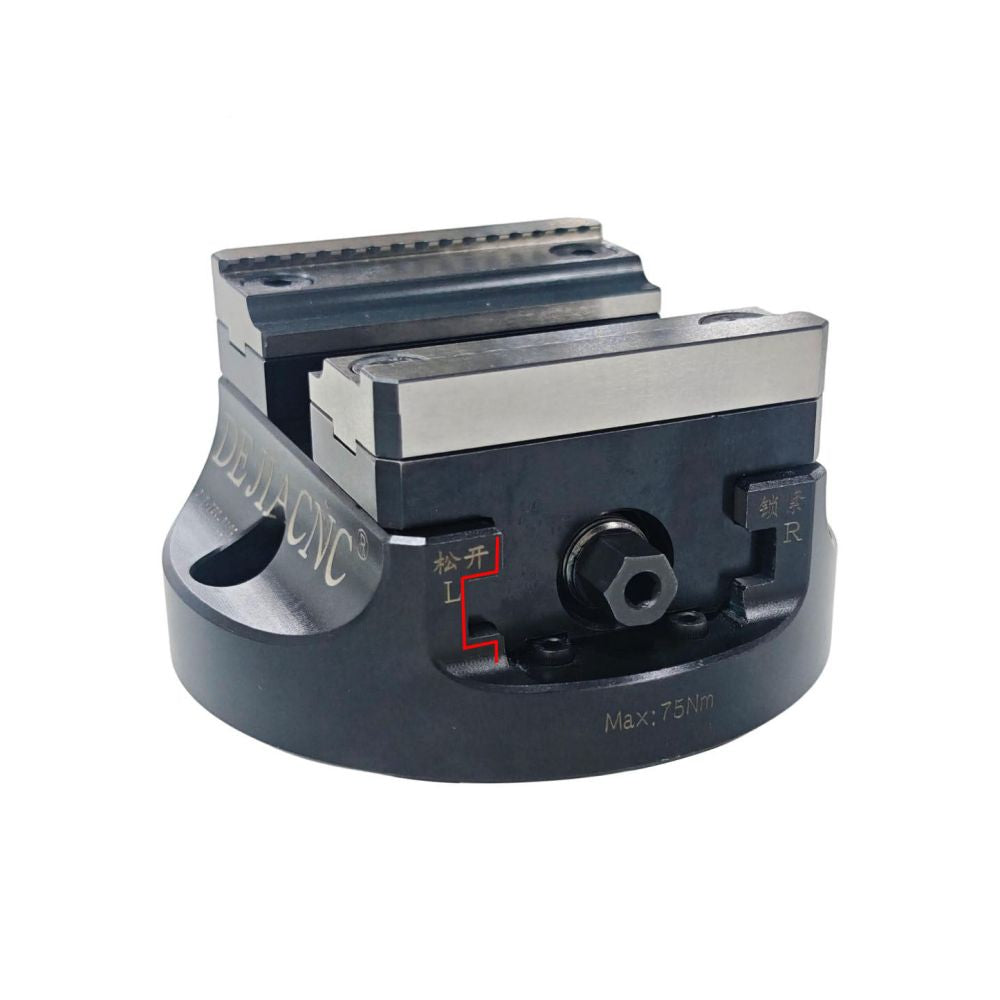Dejia D125 Self centering 5 axis Vise with 45 dovetail teeth interchangeable jaws CNC high precision concentric vise image 3