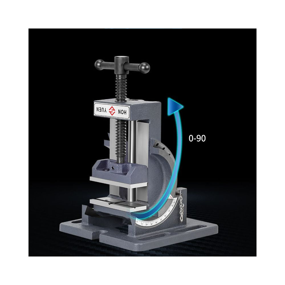 Hongyuan tiltable guide rod type angle flat jaw vise for drilling machine bench drills 90 degree angled small bench vise 3 inch and 4 inch direct sales image 2