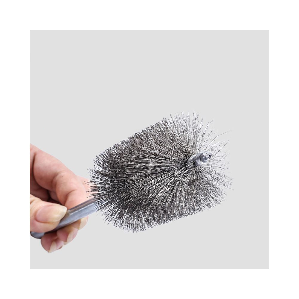 Pipe wire brush stainless steel inner bore industrial deburring brush with handle CNC rust removal grinding and polishing tool image 1