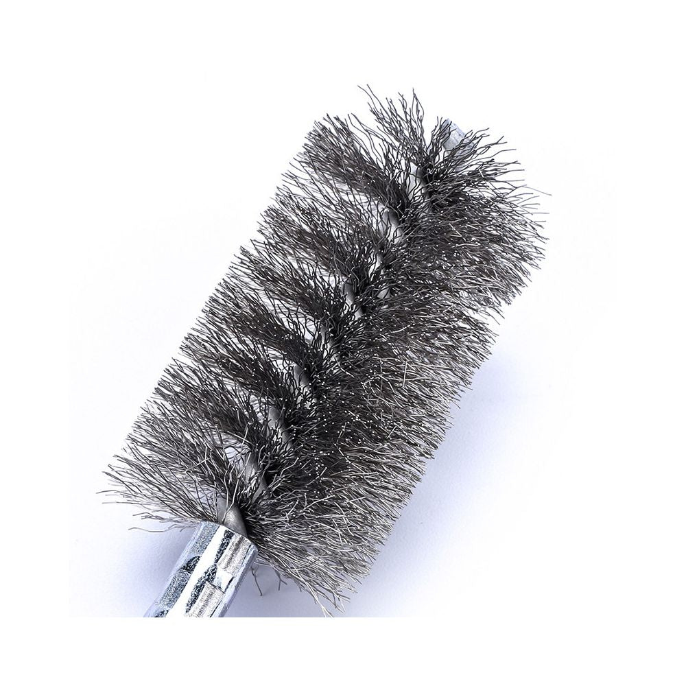 Pipe wire brush stainless steel inner bore industrial deburring brush with handle CNC rust removal grinding and polishing tool image 4