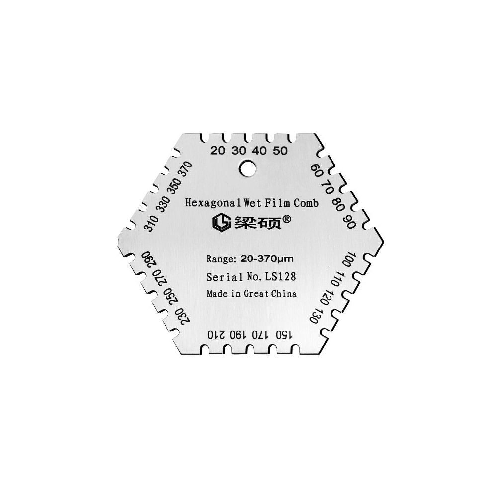 LIASOR Hexagonal Wet Film Comb Gauge — Stainless Steel, Export Quality, Measures 20–3000 μm Wet Film Thickness