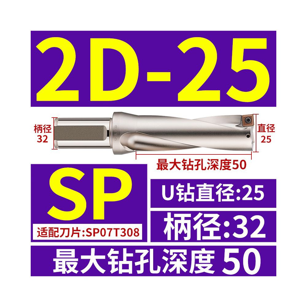 Свердло корпусне U-drill зі змінними пластинами, Ø8-90 мм, 2D-5D