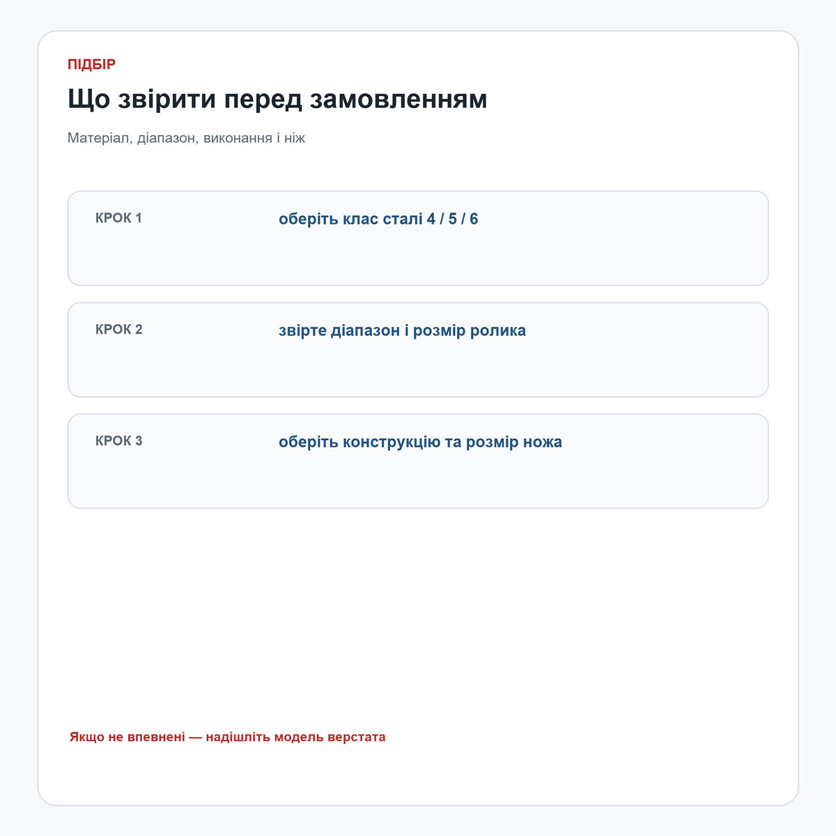 Як вибрати ролики для накатування різьби