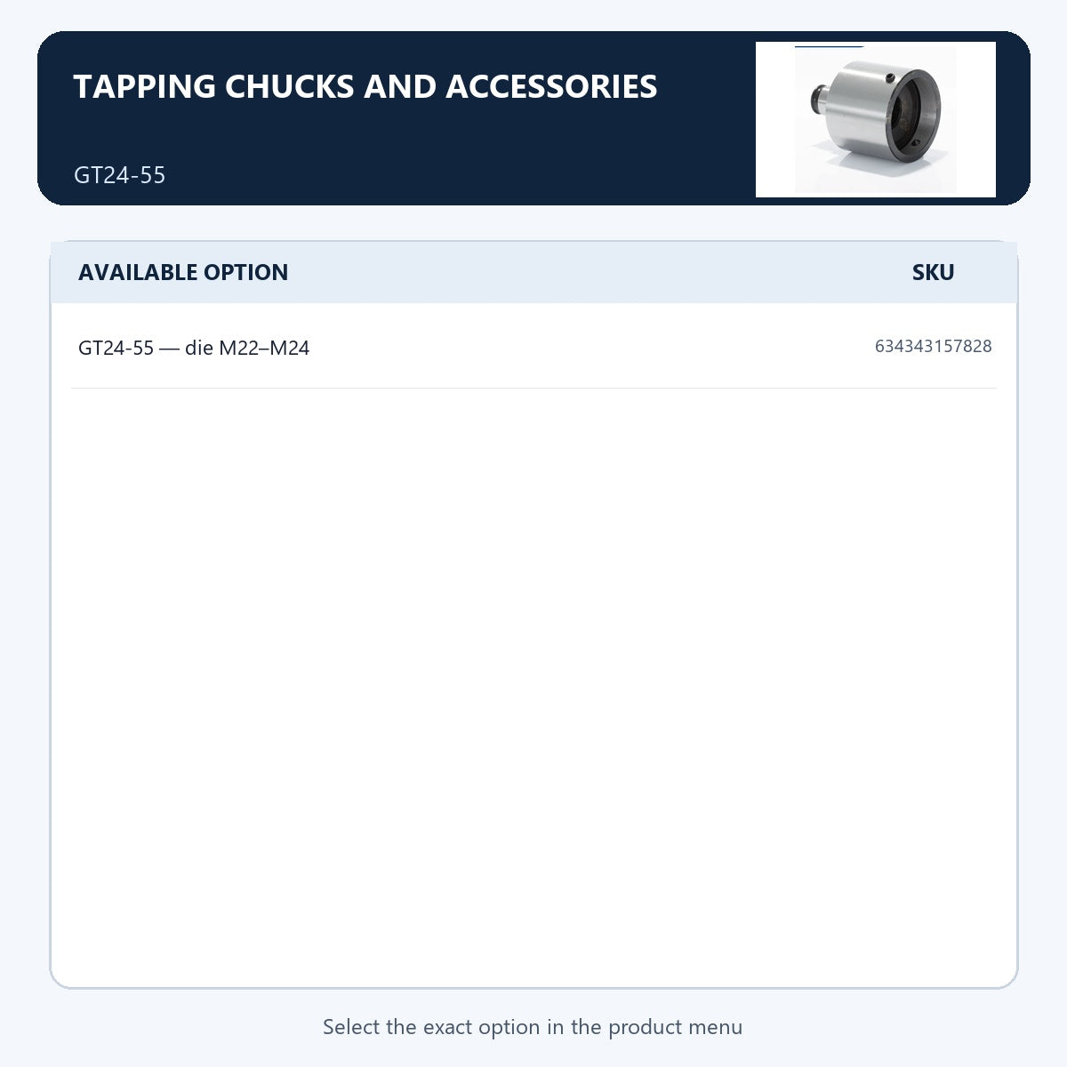 Tapping chucks and accessories — GT24-55