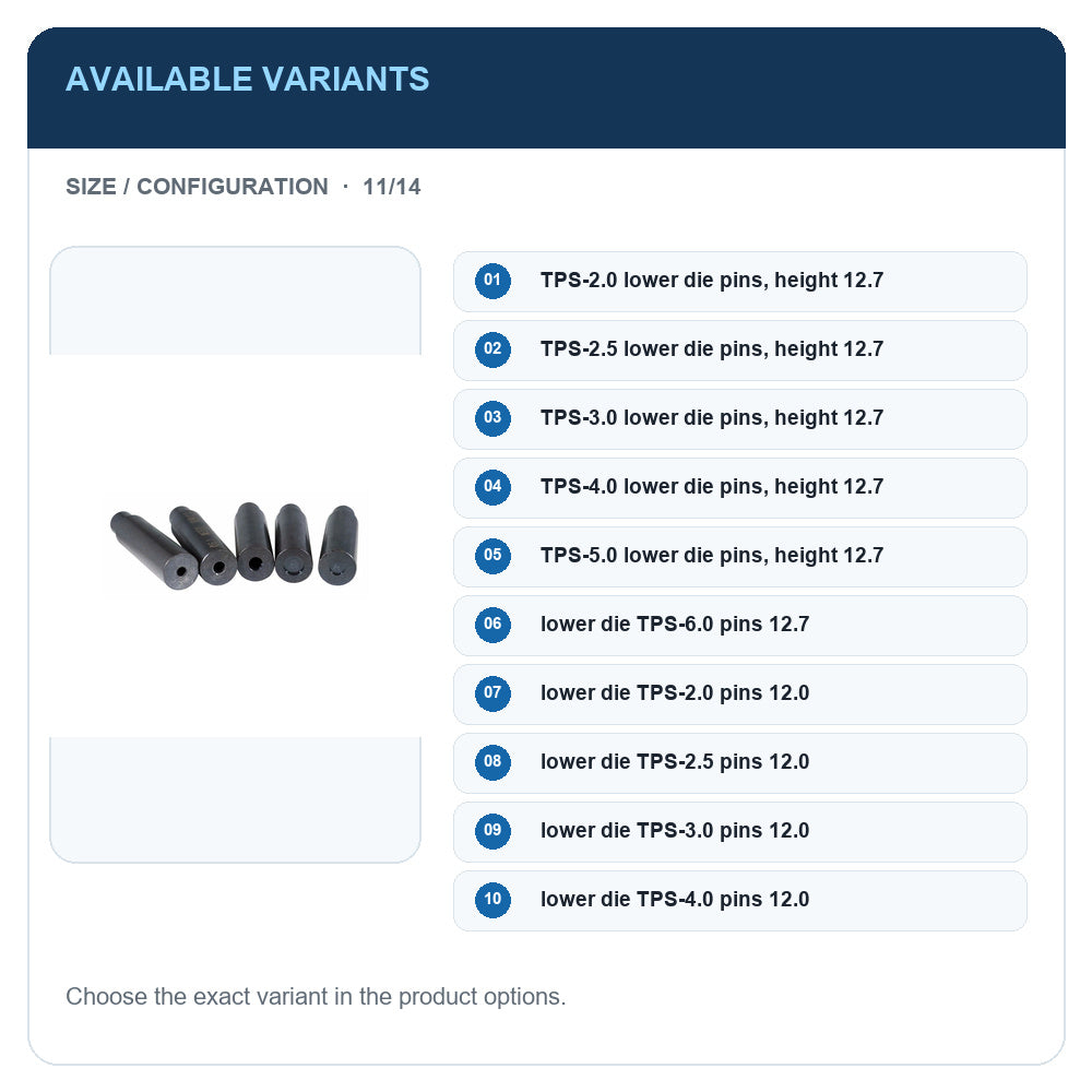 A1 · Available variants · 11