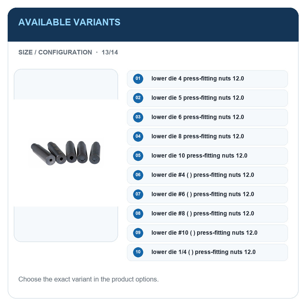 A1 · Available variants · 13