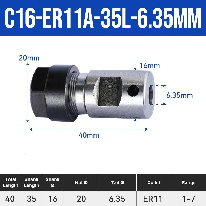 C16-ER11A-35L-6.35 ER Chuck Collet Holder