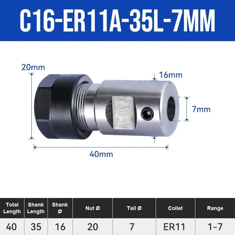 C16-ER11A-35L-7mm ER Chuck Collet Holder