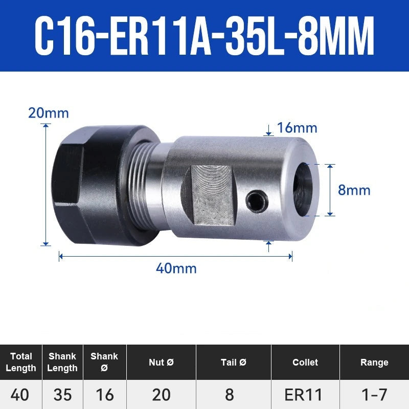 C16-ER11A-35L-8mm ER Chuck Collet Holder