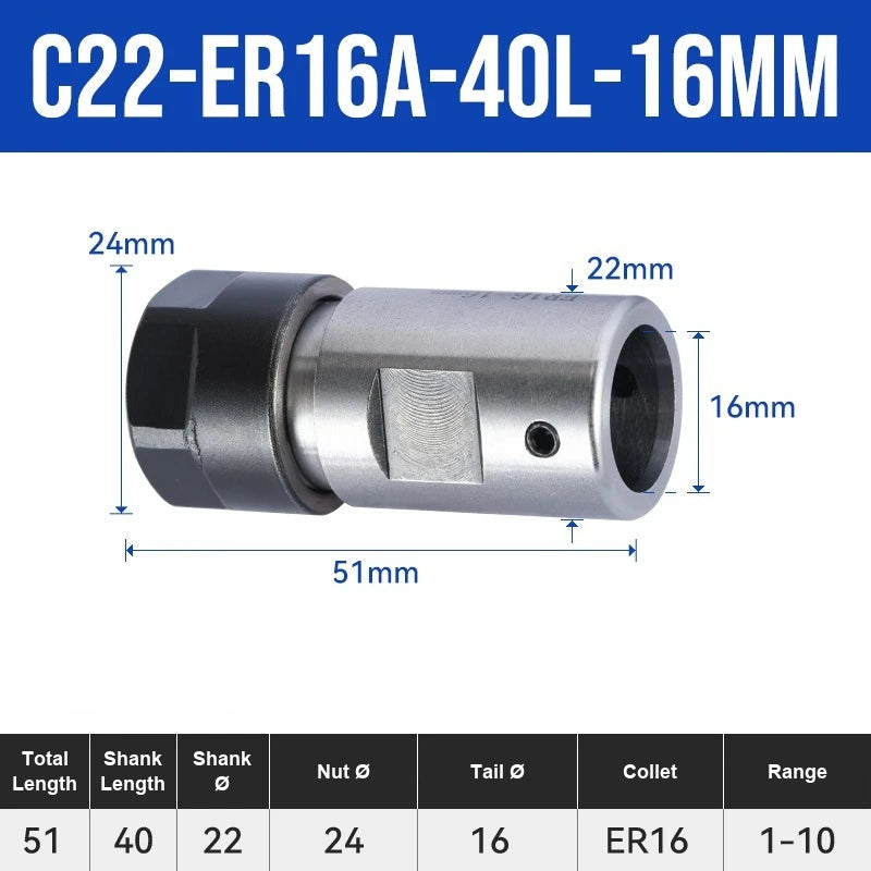 C20-ER16A-40L-12mm ER Chuck Collet Holder