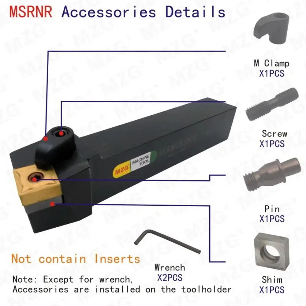 20mm 25mm MSRNR CNC Токарный режущий резец, расточной металлический держатель инструмента с вставками SNMG из твердого сплава, внешний поворотный держатель инструмента.