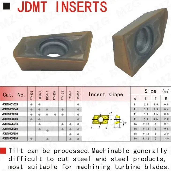 CNC JDMT 100308 0702 04 08 - твердосплавные пластины для обработки нержавеющей стали на токарных и фрезерных станках.